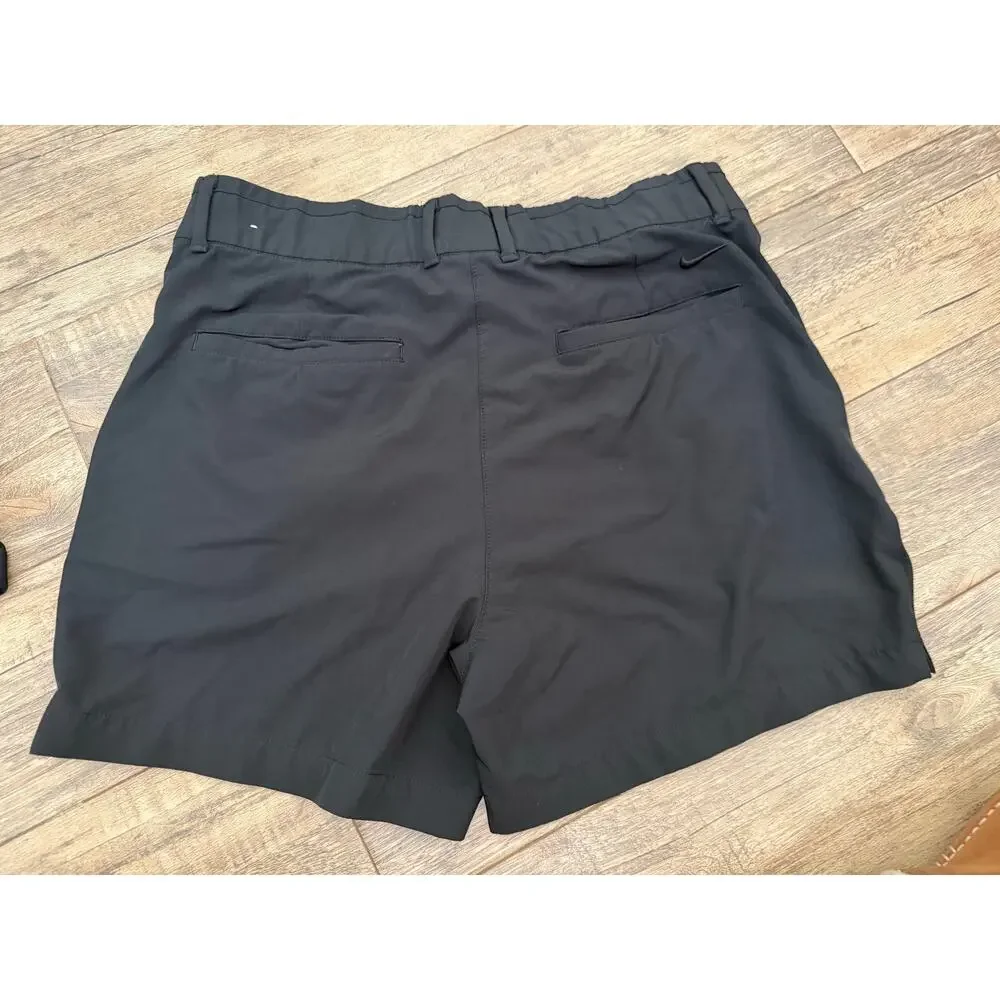 Nike Dri-FIT Victory Shorts Size L Black Stretch Mid-Rise Classic Zip Fly Golf